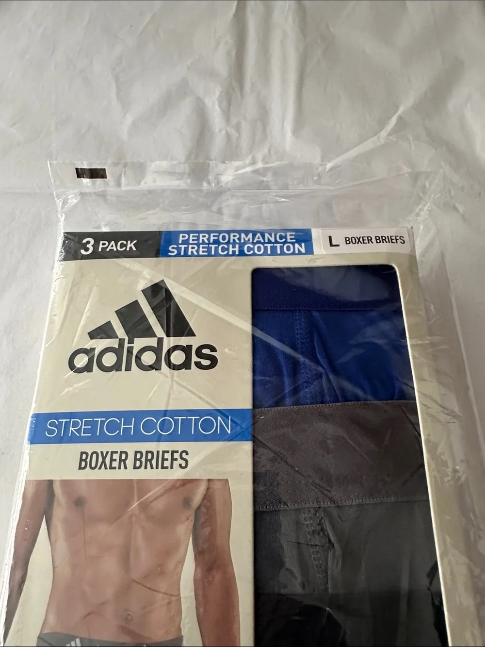 adidas 3-Pack Boxer Briefs in Blue, Gray & Black